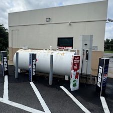 Commercial-Soft-Washing-Pressure-Washing-Project-in-Whitestone-VA-Building-Fuel-Pump-Canopies-Sidewalk-Cleaning 2
