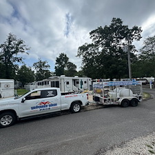 Commercial-Soft-Washing-Pressure-Washing-Project-in-Whitestone-VA-Building-Fuel-Pump-Canopies-Sidewalk-Cleaning 4